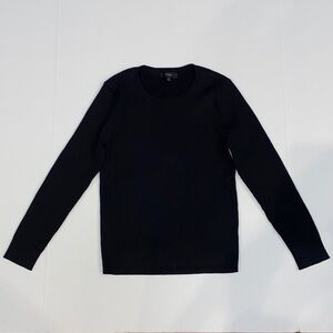 J Crew Ribbed Knit Long Sleeve Top‎ In Black